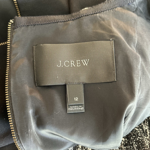 J. Crew Dress Size 12 Mixed Tweed Boucle Fit Flare Flounce Style B0562 Midi - Picture 10 of 11